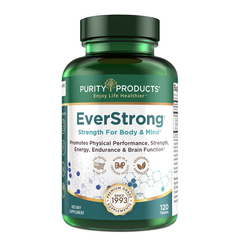 Purity Products EverStrong bottle-front shows tablets designed for daily strength.