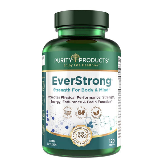Purity Products EverStrong bottle-front shows tablets designed for daily strength.