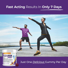 Purity Products Flexuron daily-use gummy demonstrating simple joint care routine