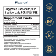 Purity Products Flexuron softgel closeup, easy-to-swallow daily capsules.
