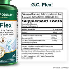 Purity G.C. Flex label closeup highlighting Boswellia and glucosamine blend for mobility