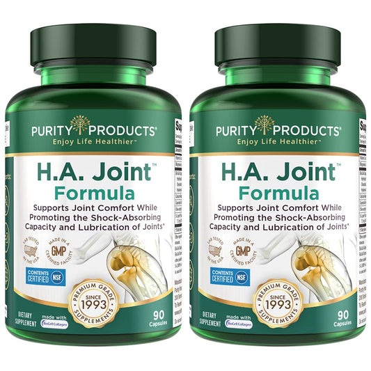 Purity Products HA Joint Formula bottle illustrating joint support and mobility potential