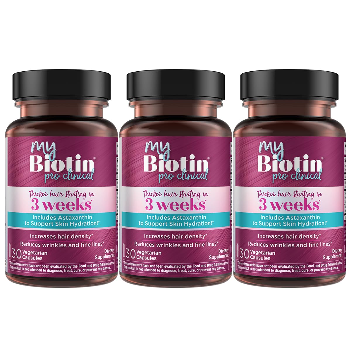 Purity Products MyBiotin ProClinical bottle front showing packaging for hair and skin support.