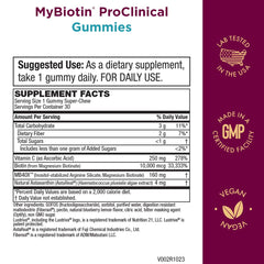 Purity Products MyBiotin ProClinical gummies with blueberry-lemonade flavor for tasty daily use.