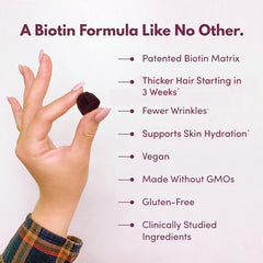 Purity Products MyBiotin ProClinical gummies wrinkle-reduction view highlights smoother-looking skin.