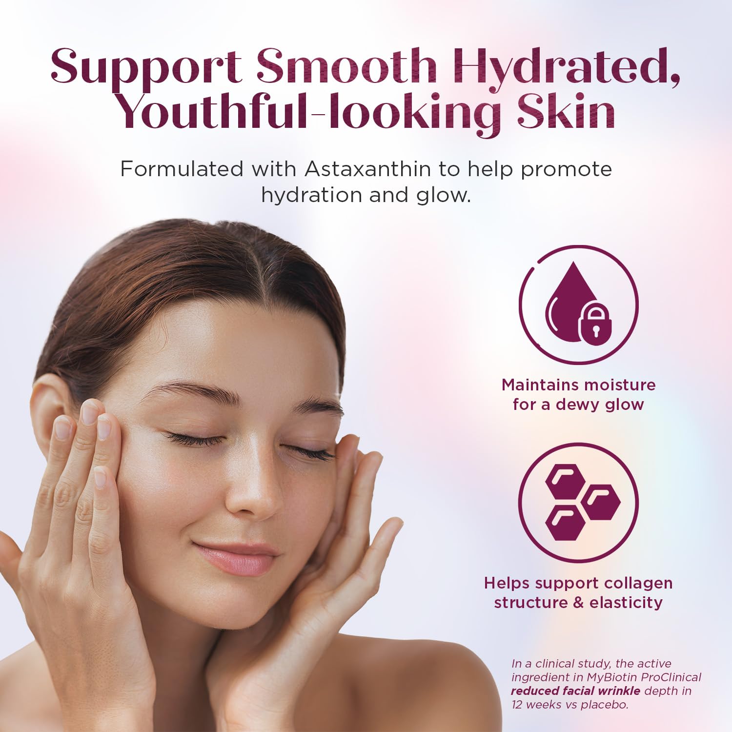 Purity Products MyBiotin ProClinical ingredients chart explaining MB40X and astaxanthin.