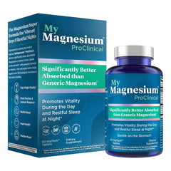 Purity Products MyMagnesium ProClinical bottle front shows high-absorption magnesium for daily use.