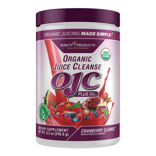 Purity Products OJC Plus Cranberry Cleanse powder ready to mix for a nutrient-dense beverage
