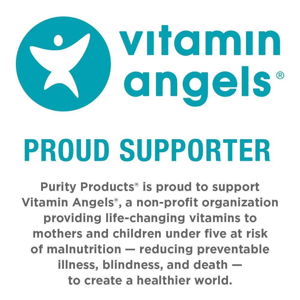 Purity Products Omega-3 Plus Vitamin C & D bottle top for easy daily dosing.