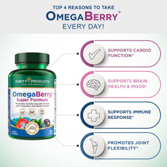Berry blend featuring acai and pomegranate for antioxidant richness.