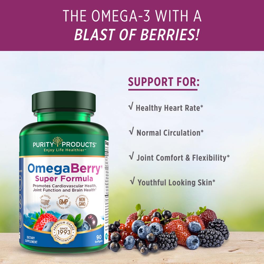 Organic acai fruit icon with Purity logo.