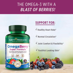 Organic acai fruit icon with Purity logo.
