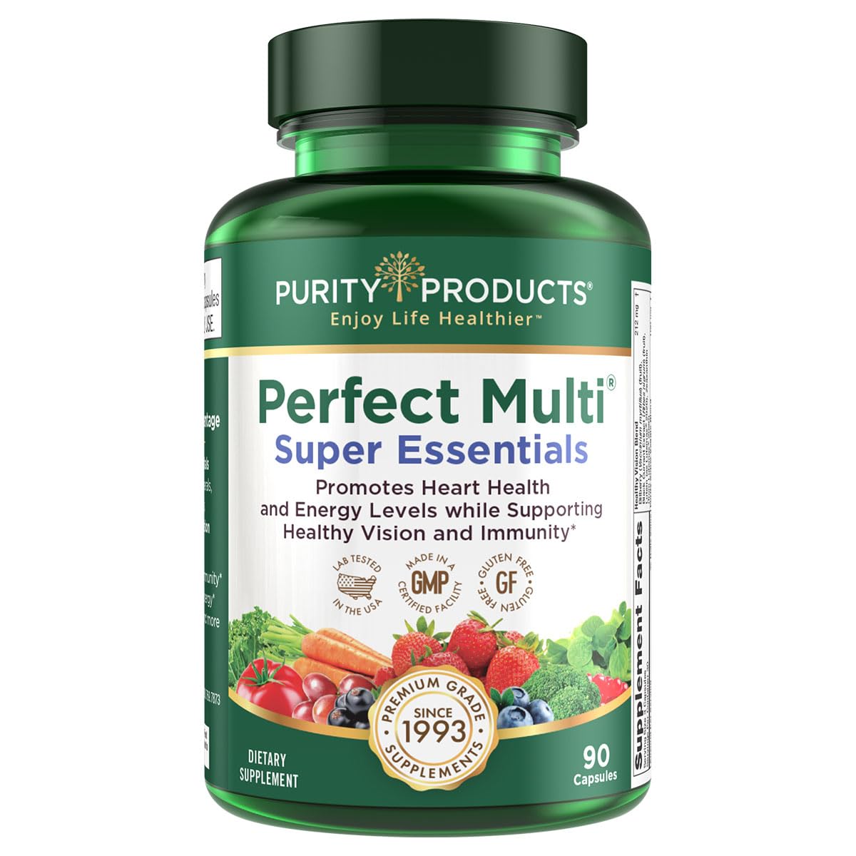 Purity Products Perfect Multi bottle front promoting daily antioxidant support
