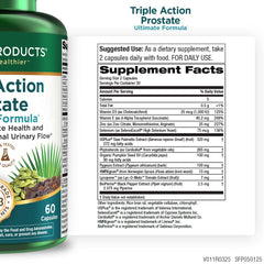 Purity Products Triple Action Prostate label close-up highlighting key ingredients for prostate health.