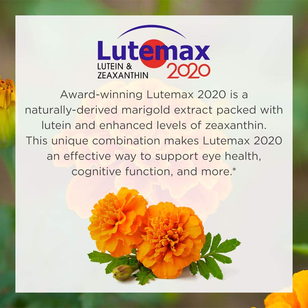 Purity Products Ultimate Eye lutein and zeaxanthin capsules display.