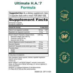 Purity Products Ultimate H.A. 7 bottle back view shows label and mobility ingredients