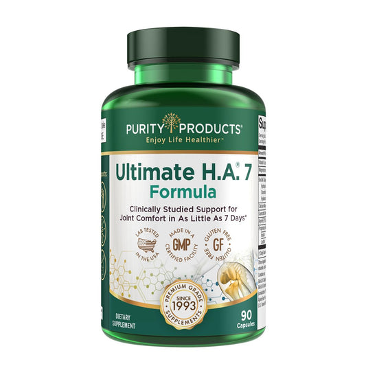 Purity Products Ultimate H.A. 7 bottle front view for joint comfort support