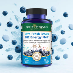 Purity Products Ultra Fresh Breath B12 Melts mint tablets ready for daily use