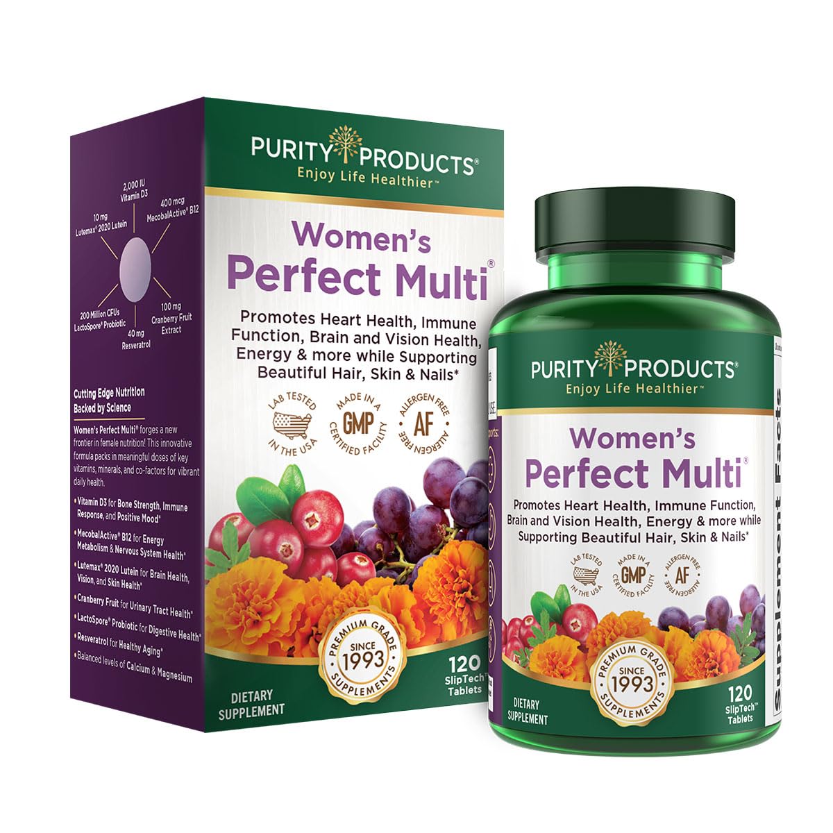 Purity Products Women's Perfect Multi bottle front showing all-in-one health support for women