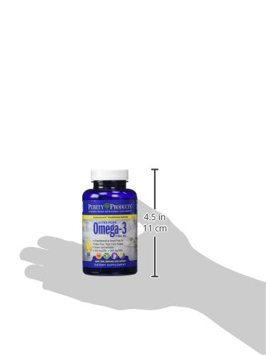 Purity Ultra-Pure Omega-3 bottle held in hand for daily wellness routine