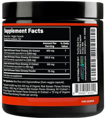 Purity`s Best 5% ginsenosides blend highlighted on bottle label.