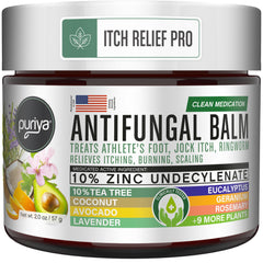 Puriya antifungal cream tube highlighting 10 percent zinc undecylenate for targeted care.