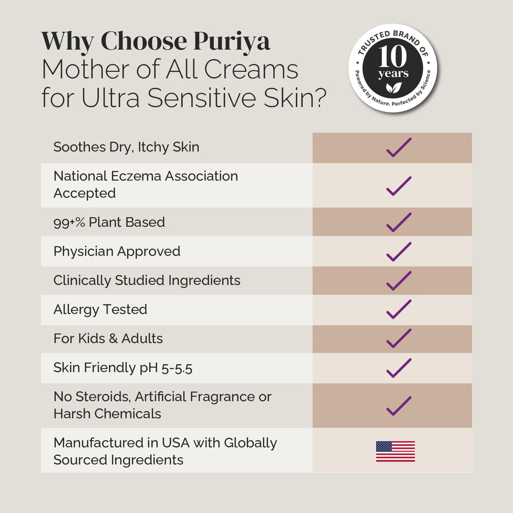 Puriya plant-based hydration cream label close-up highlighting fragrance-free formula.