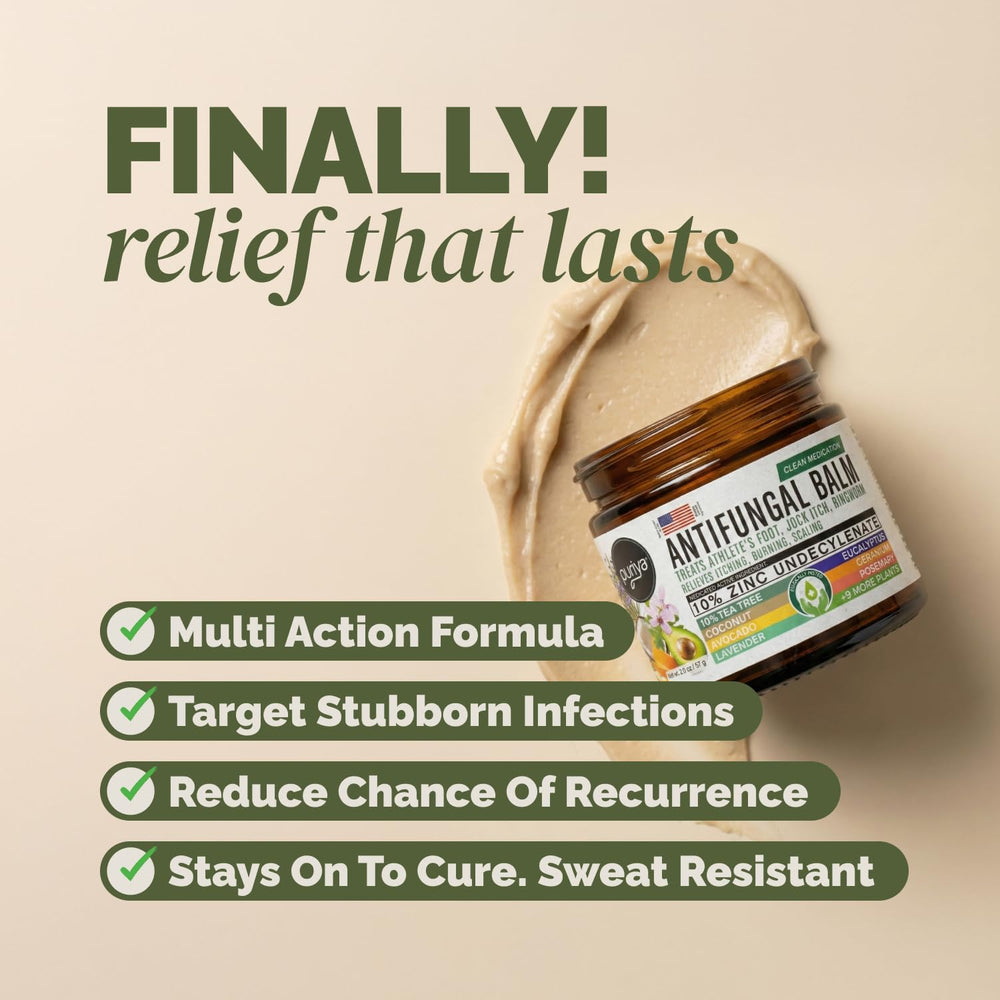 Puriya ringworm treatment balm featuring tea tree oil and botanicals.
