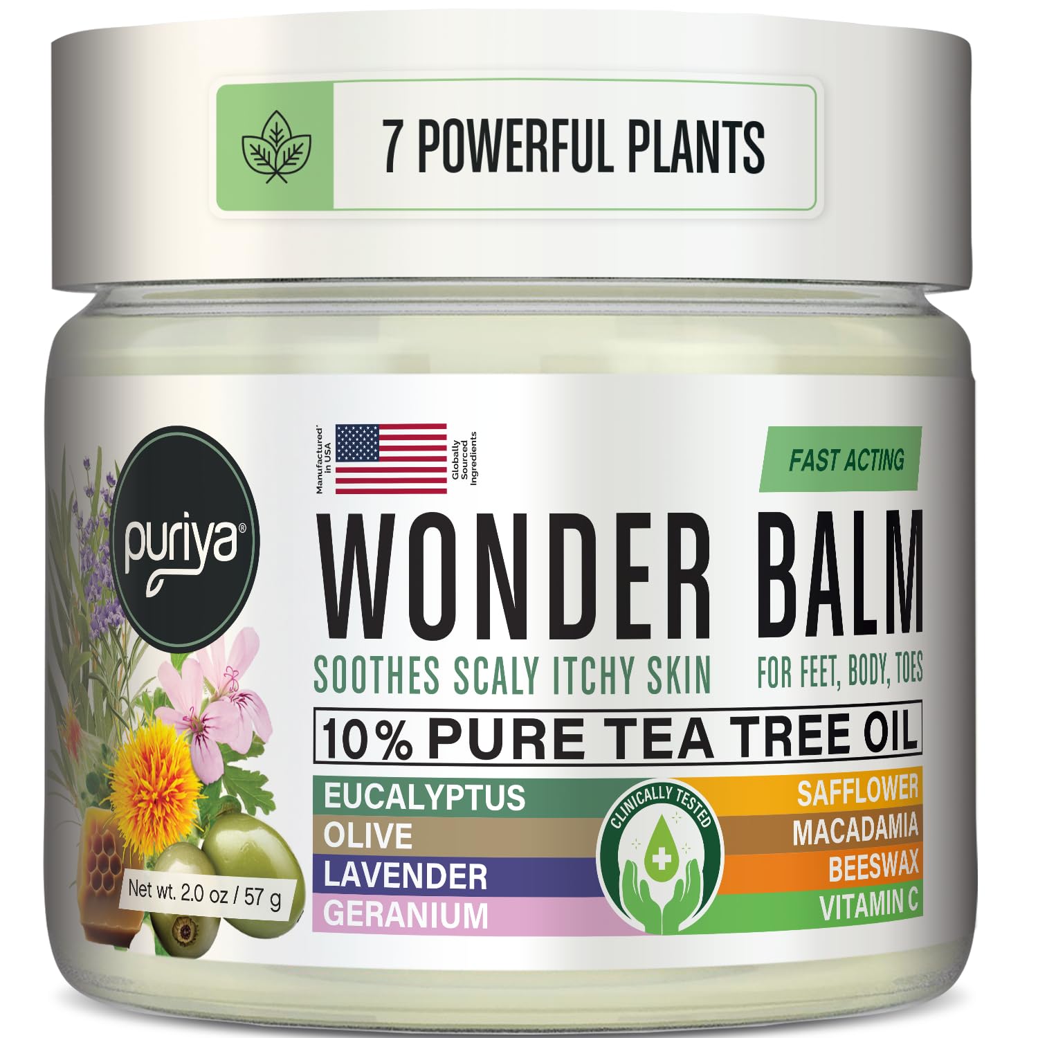 Puriya Tea Tree Oil Balm bottle pour for quick skin relief