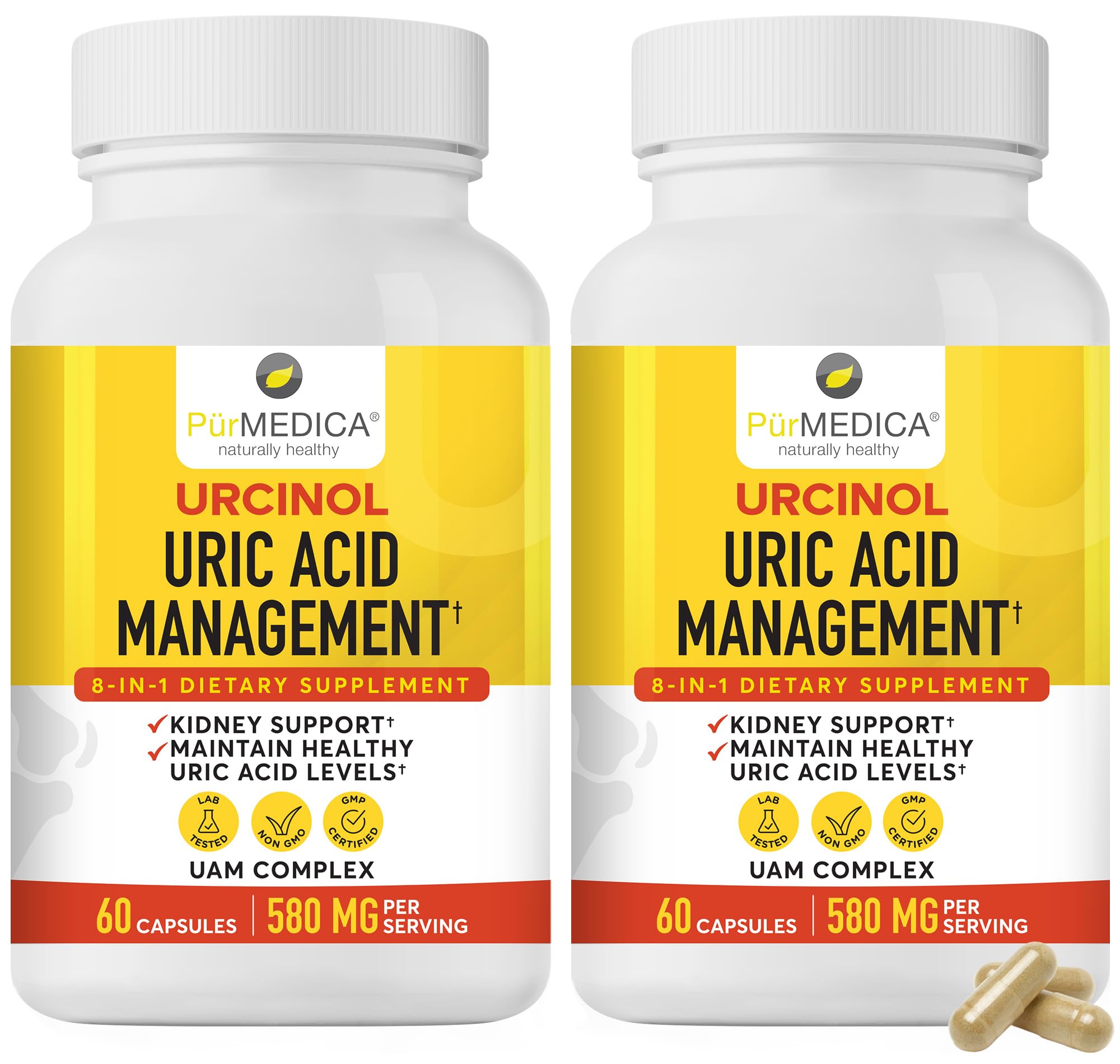PurMEDICA Urcinol bottle front showing joint support formula for daily comfort.