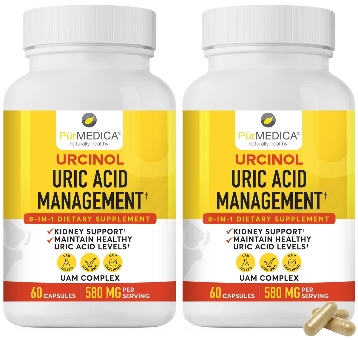 PurMEDICA Urcinol bottle front showing joint support formula for daily comfort.