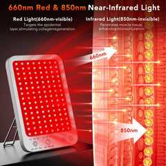 Puroth red light panel on a desk setup for quick self-care