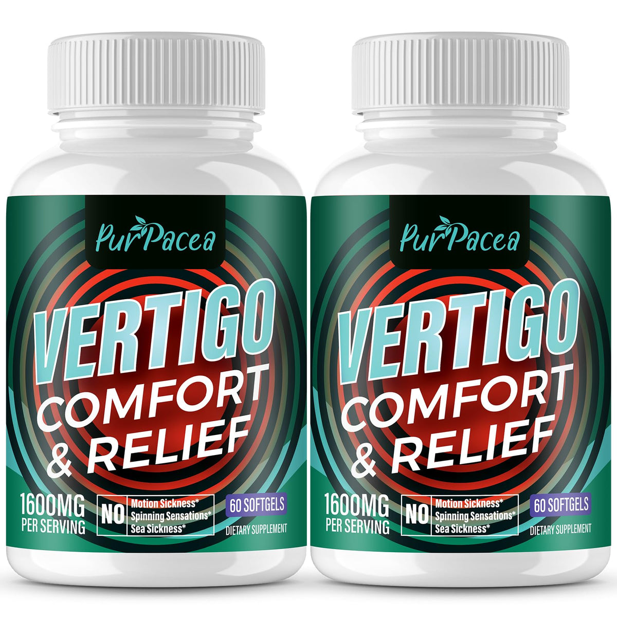 Purpacea liposomal vertigo softgels bottle for daily wellness support during movement