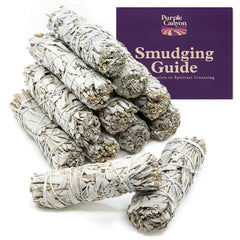 Purple Canyon Sage smudge sticks white sage bundles for cleansing rituals and spaces.