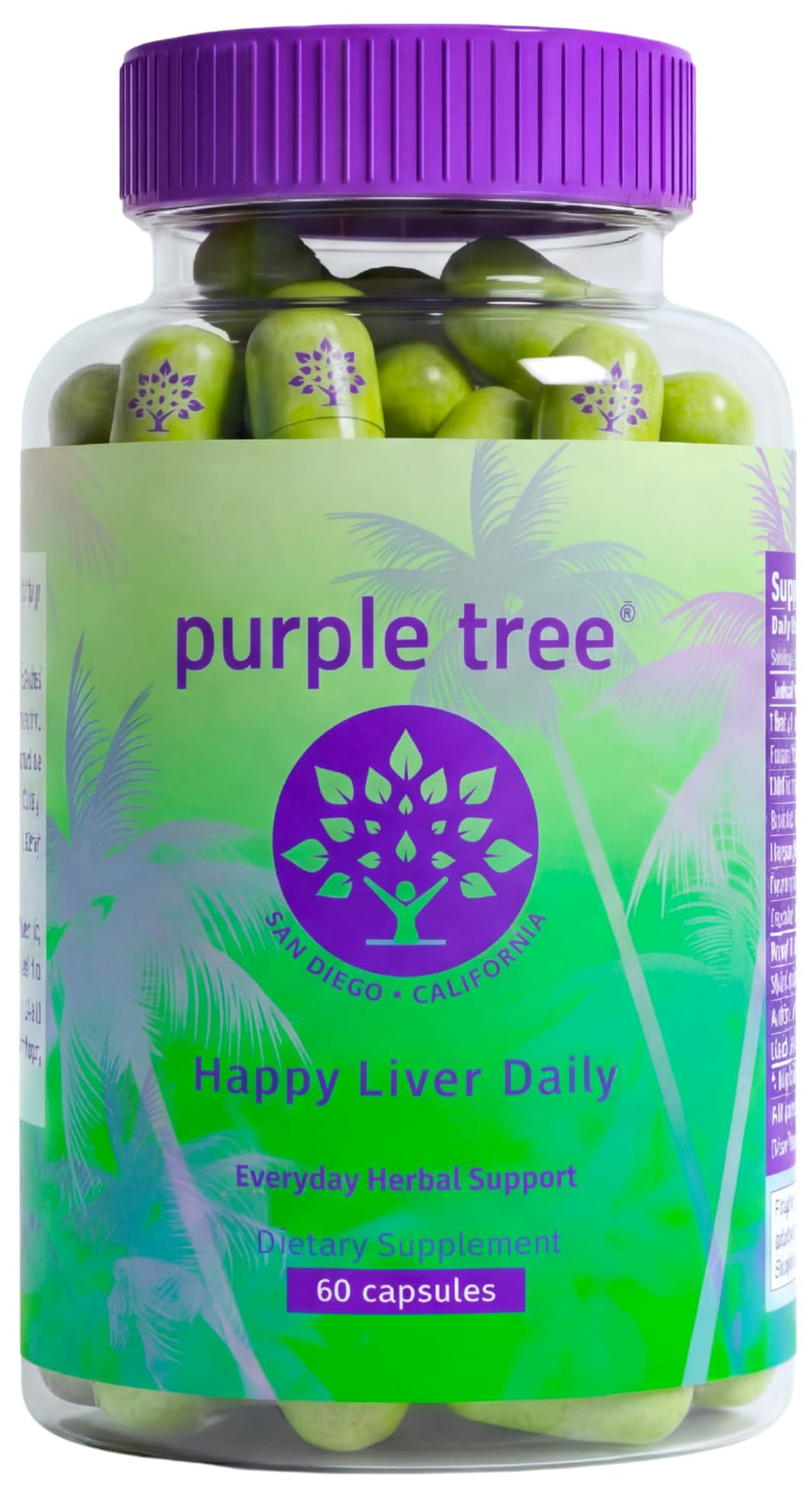 Purple Tree Happy Liver Daily bottle for daily liver wellness.