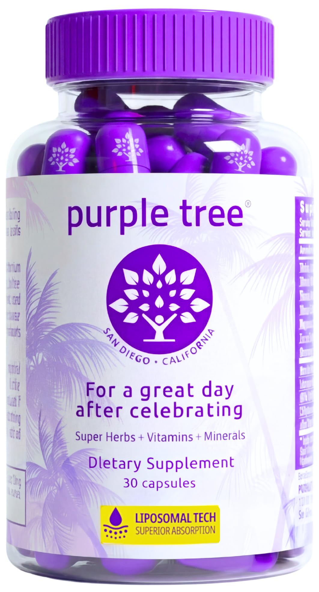 Purple Tree post-celebration bottle for recovery-minded moments.