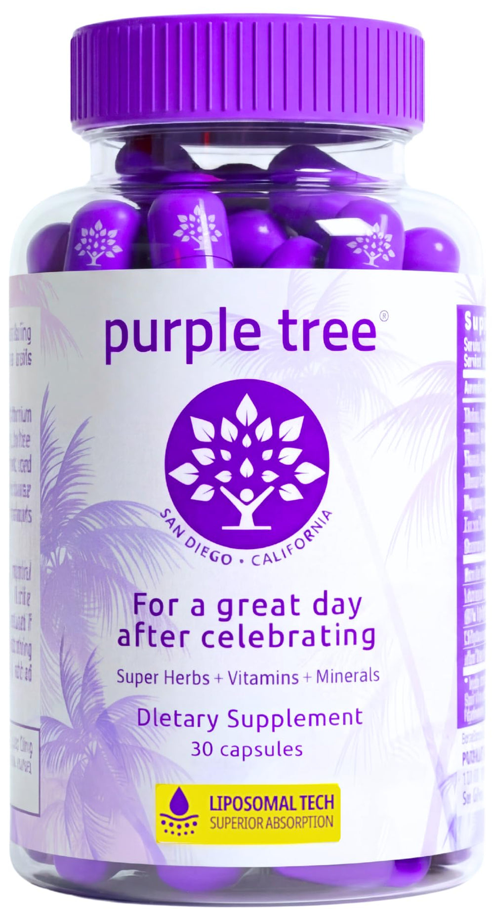 Purple Tree post-celebration bottle for recovery-minded moments.