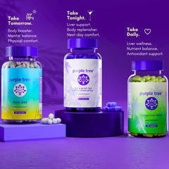 Purple Tree travel-friendly bottle ideal for on-the-go mornings.
