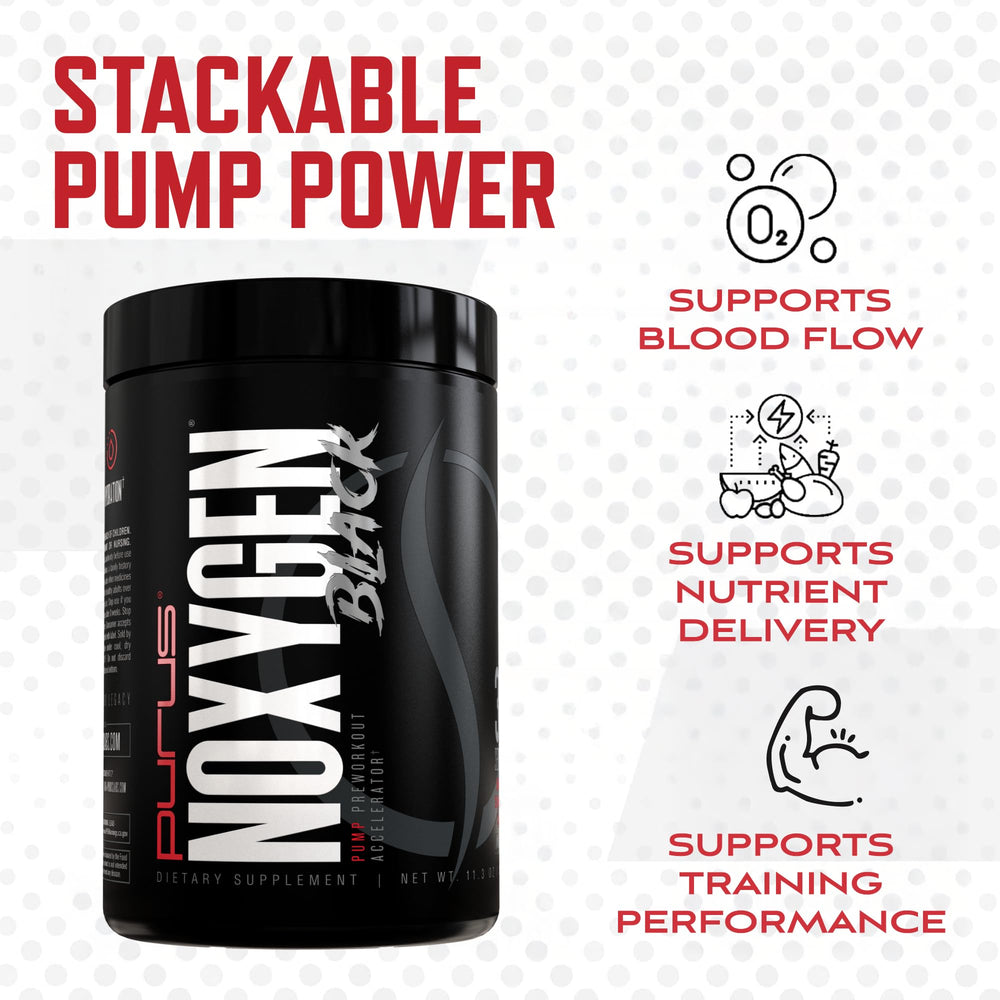 Purus Labs NOXygen Black label shows transparent, trusted formula.