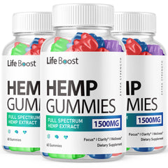 Purvia Life Boost 3-pack bottle front showing convenient daily gummies for taste and portability.