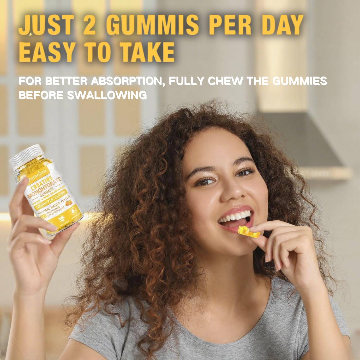 Putaojun Creatine Monohydrate gummies in-use during training sessions