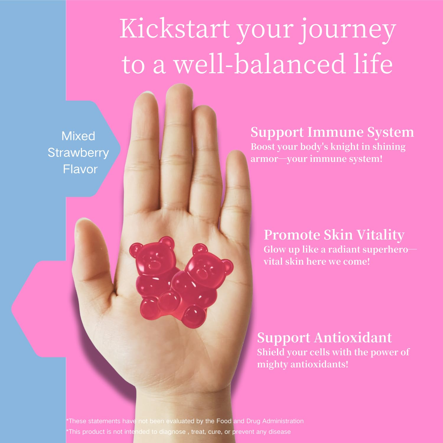 Strawberry-flavored gummies from Putaojun for daily use