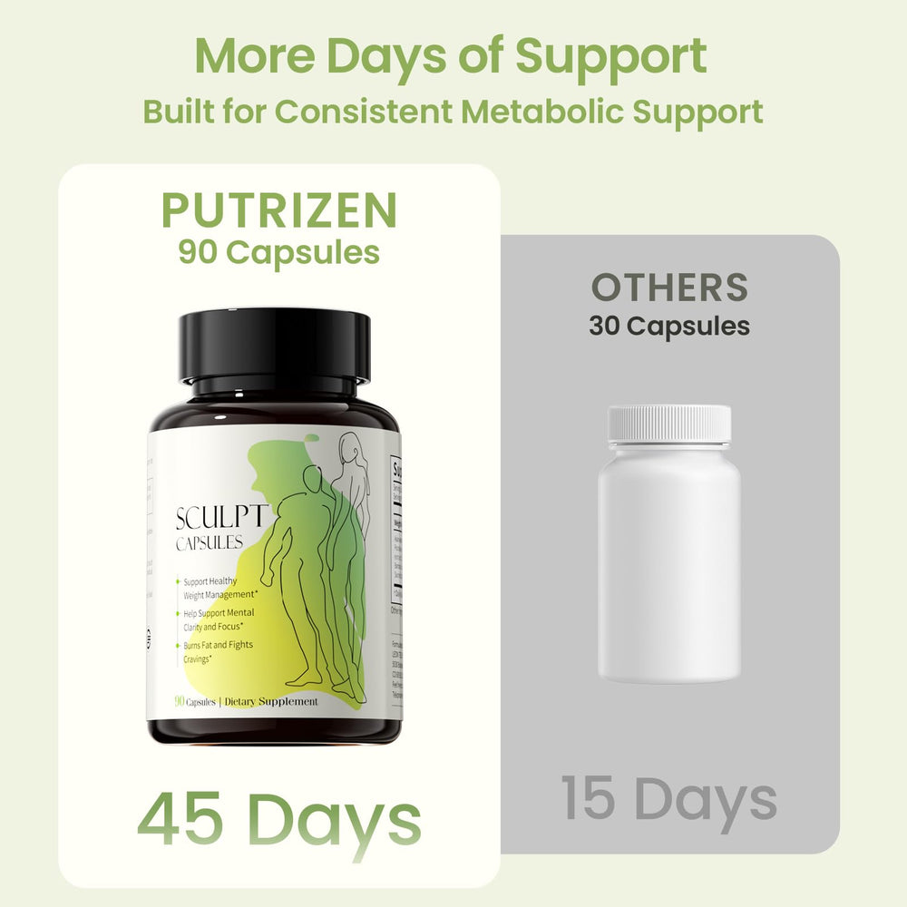 PUTRIZEN packaging front view highlighting product benefits at a glance