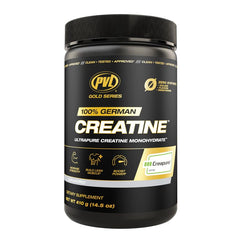 PVL Creapure Creatine bottle close-up highlighting pharmaceutical-grade purity for peak power