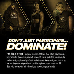 PVL Creapure Creatine container beside gym gear signaling strength and endurance