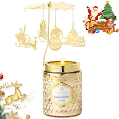 PVUELE Christmas rotating candle gift with motion and glow