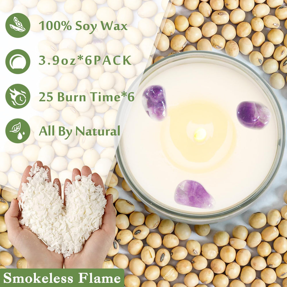 PVUELE Sage Candle Pack 6 closeup wax highlights natural sage aroma.