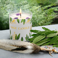 PVUELE Sage Candle Pack 6 eco-friendly packaging with natural ingredients.