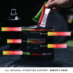 PWDRS Electrolytes glass with beverage highlights refreshing hydration after activity.
