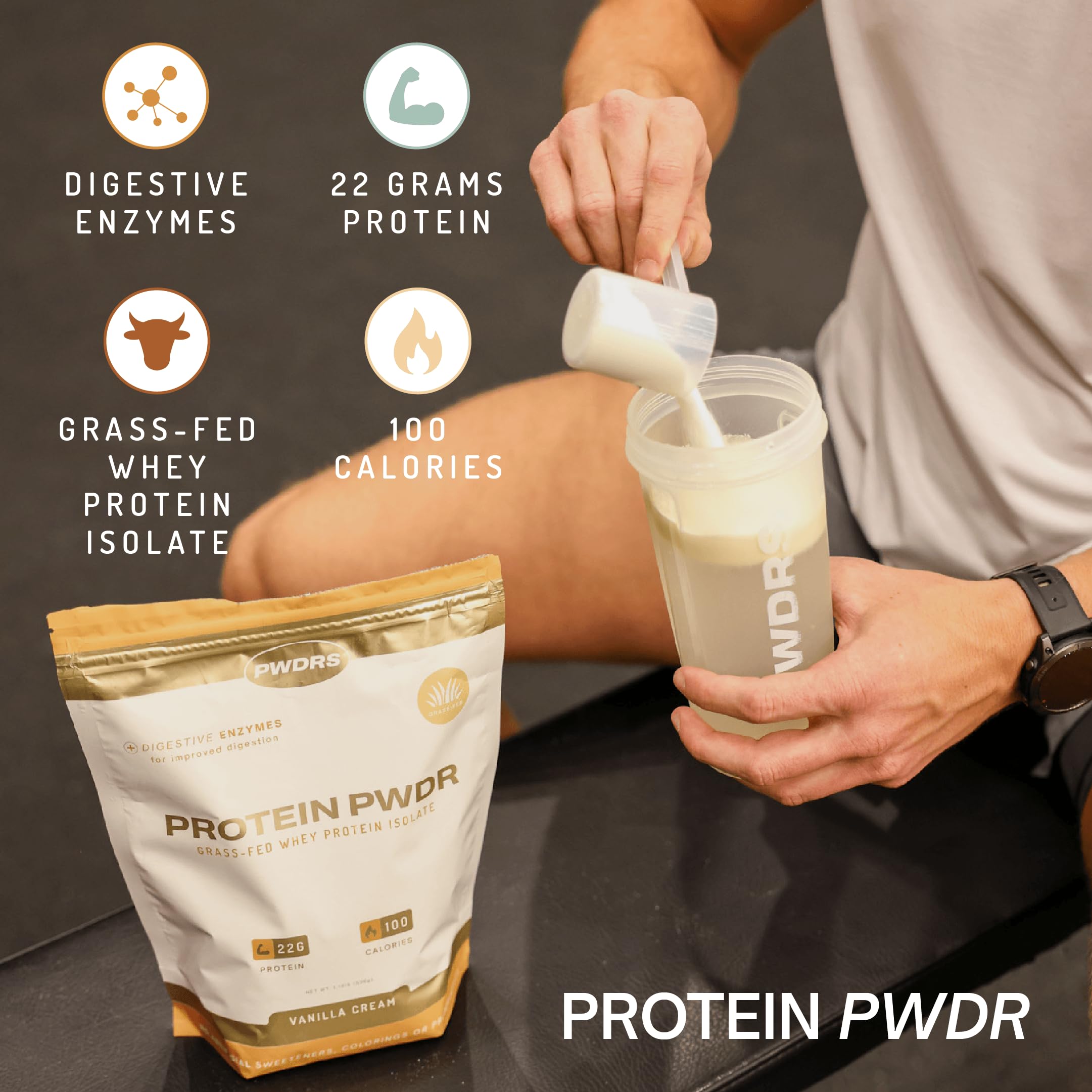 PWDRS natural flavoring with monk fruit and stevia for a clean taste
